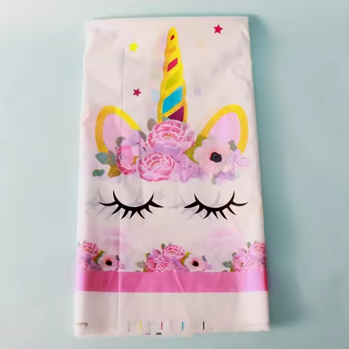 Mantel de Mesa de Fiesta de Unicornio Cubierta de Mesa Ideal para Baby Showers y Fiestas de Cumpleaños Regalo de Pascua Decorativo - 1