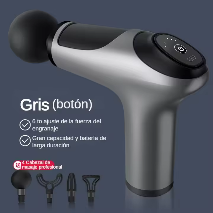 Pistola de Masajes Portátil con 4 Cabezales para Relajación y Recuperación - 1