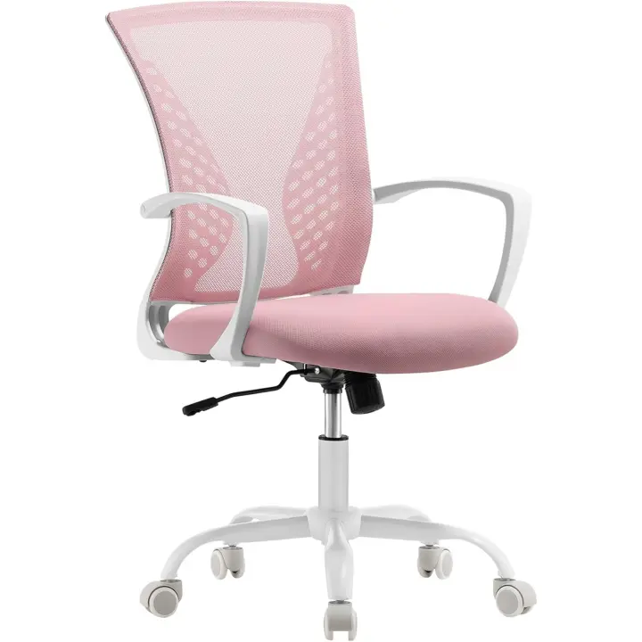 Silla de Malla Ajustable en Altura Silla de Oficina Giratoria con Función de Inclinación - 1