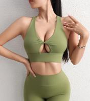 Top corto de nailon para Yoga para mujer, sujetador deportivo para gimnasio, almohadilla para el pecho, Top transpirable ajustado elástico extraíble, 6 colores - details 15