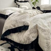 Conjunto de Cama de Algodón Tejido Nube Borde Sombrero de Cama de Cuatro Piezas - details 44