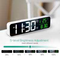 ORIA-reloj despertador Digital LED, dispositivo grande de pared, decoración del hogar, dormitorio, mesa, escritorio, termómetro, calendario - details 3