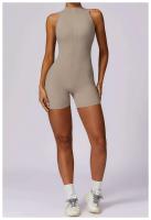 Monos deportivos sin mangas V Back Scrunch Traje de yoga de una pieza con cremallera - details 7