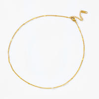 Collar de cadena de acero inoxidable para mujer, colgante fino con cierre de langosta, cadena ajustable para clavícula, collares - details 8