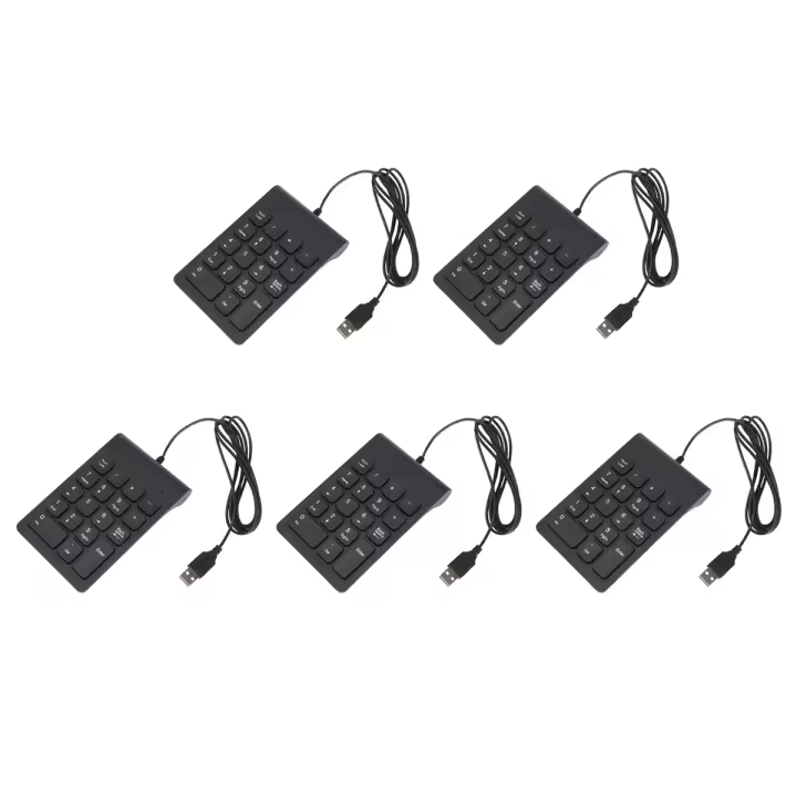 Teclado numérico Mini USB con cable, teclado Digital de 18 teclas para ordenador portátil, Windows, Android, negro, 5 uds. - 1