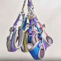Arnés para perro de Color degradado, chaleco transpirable ajustable para el pecho del perro, correa para perro con correa reflectante, correa Universal para caminar para perros - details 8