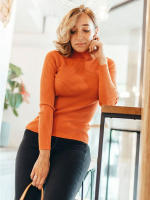 Women autumn winter solid knitted pullovers basic slim sweater undershirt - details 11
