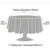 Mantel circular de alta calidad de 300 cm, jacquard blanco para eventos de bodas, banquetes, fundas de hotel y decoraciones de mesa. - details 5