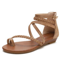 Sandalia sandalias de cuña nuevo estilo de hadas versátil punta abierta talla grande para mujer combinado con faldas zapatos romanos - details 3