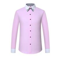 Camisa de Hombre con Cuello doble a Cuadros Manga Francesa Camisas de Vestir para Hombres - details 12