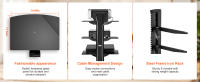 SucceBuy Soporte multimedia AV, para reproductores de DVD, decodificadores de cable, gabinete de almacenamiento de medios de altura ajustable para juegos, sala de grabación - details 2