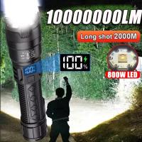 Linterna LED de alta potencia 2000LM Batería integrada, recargable por USB, luz fuerte, linterna táctica para acampar al aire libre y senderismo - details 0