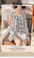 Ropa de dormir acolchada para mujer, camisola, pantalones cortos, conjunto de verano, ropa de dormitorio Floral de alto valor para chica dulce - details 0