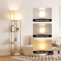 Lámpara de Pie, Temperatura de 3 Colores, Lámpara con Estantes con Bombilla LED, Lámpara de Salón, Dormitorio, Estudio y Oficina, Negro,Decoración Hogar Vintage - details 1