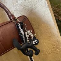 Llavero clásico de cuero con forma de gato, colgante encantador para coche, bolso, colgante para teléfono, baratija, accesorios - details 3