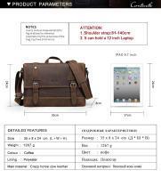 CONTACT'S crazy horse-Bolso de piel auténtica para hombre, bandolera vintage para ordenador portátil, bolso cruzado - details 1
