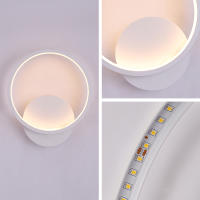 Lámpara de Pared LED Goeco Aplique Pared Interior 12W Luz de Pared Redonda Iluminación de Pared Blanco Cálido 300 Material Metálico con Vidrio Ornamento Lente LED - details 9