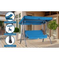 balancin columpio para dos personas columpio doble mecedor con toldo parasol azul