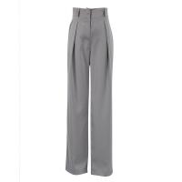 Pantalones de pierna ancha de cintura alta para mujer estilo clásico primavera otoño - details 1