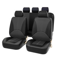 Funda Universal de cuero PU para vehículo, cojín Protector de asiento de 5 plazas para la mayoría de coches, camiones, SUV, cuatro estaciones - details 14