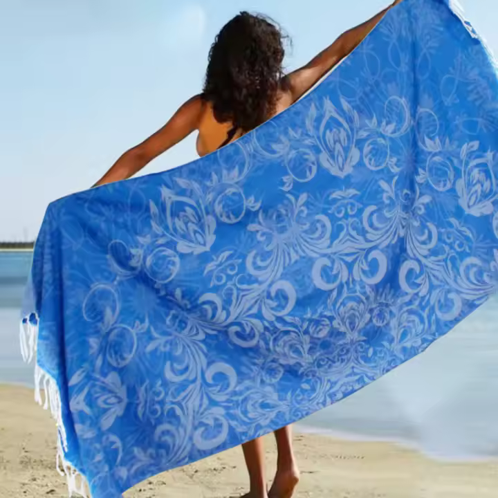 Toalla de Playa Jacquard Impresa Secado Rápido, Compacta, Absorbente y Ligera - 1