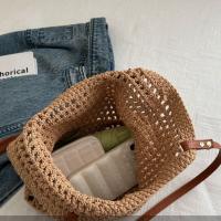 Bolso tejido de hilo de algodón ahuecado a la moda, bolso de mano, bolso de playa, bolso de playa, bolso de cubo de estilo bohemio, bolso de hombro hueco para niñas - details 3