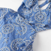 TRAFZA-Vestido largo sin mangas con espalda descubierta para Mujer, con bordado traje Sexy, elegante, bohemio, para vacaciones - details 4