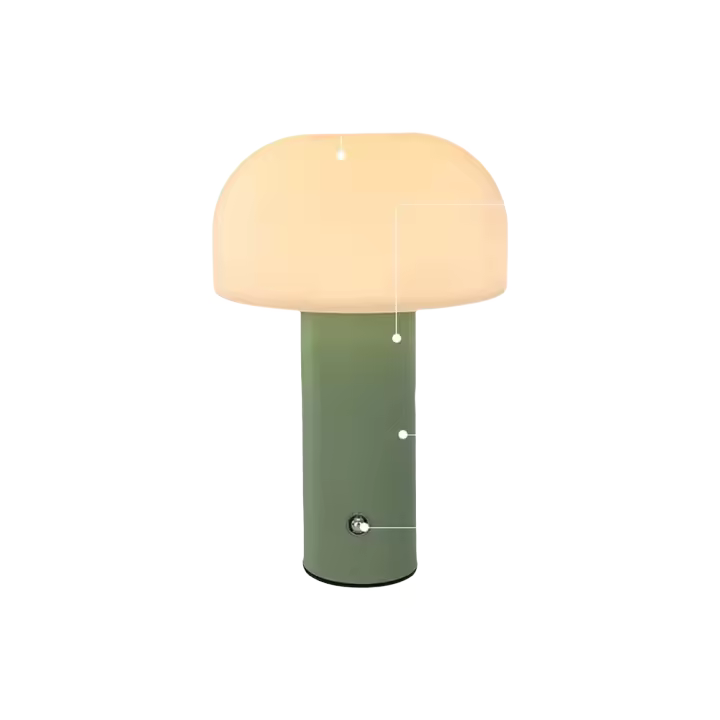 Lámpara De Mesa LED Recargable En Forma De Hongos Con Iluminación De 3 Colores Ajustable Para Decoración De Dormitorio Bar Restaurante - 1