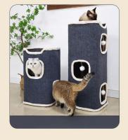 Casa de Gato de 3 Niveles Cueva de Mascota Cubierta con Alfombra Suave - details 6
