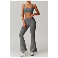 Botas de cintura alta con logotipo personalizado, pantalones acampanados para mujer, elásticos, transpirables, para gimnasio, fitness, baile, leggings de entrenamiento - details 11