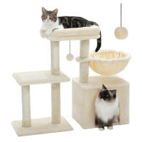 PAWZ Road Árbol para gatos 2 en 1 con poste rascador de Sisal, hamaca, condominio para gatos grande, casa tipo torre para gatos pequeños, tablero rascador para gatos de interior, juguetes para gatos - details 16