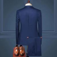 Conjunto de Pantalones y Abrigo para Hombre Traje de Negocios Ajustado de Manga Larga con Correa y Botones Únicos - details 12
