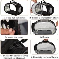 Bolsa para mascotas al aire libre, transportador plegable transparente para perros y gatos, bolso de hombro portátil transpirable - details 8