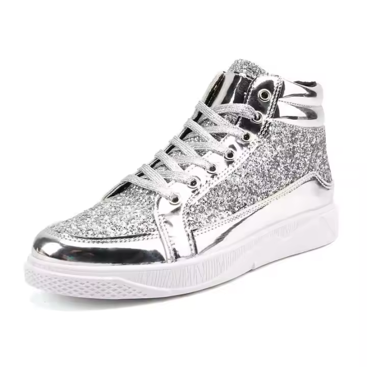 Zapatillas Retro de buena calidad para hombre, zapatos dorados de tendencia a la moda con cierre de cordones, forro de malla para temporada de otoño - 1
