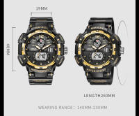 Reloj de pulsera deportivo para hombre Smael resistente al agua con función de alarma y fecha multifunción cuarzo dualtime - details 10
