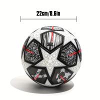 Pelota De Fútbol De Cuero PU, Balón De Fútbol Para Entrenamiento Y Competición, Con Aguja Y Balón rojo, 1 unidad - details 3