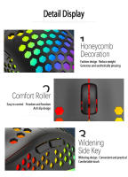 BL110-ratón inalámbrico para juegos, periférico con luz de respiración colorida RGB, recargable tipo C, 6D, Esports - details 11
