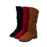 Ots de tacón informal de media varilla para mujer, punta redonda, terciopelo mate, otoño e invierno, nuevo - details 21