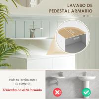 Debajo l Lavabo bajo Lavabo Lavabo Pie 2 Puertas 2 Estantes y Sistema Antivuelco Cuarto 60x35x60 cm Blanco - details 6
