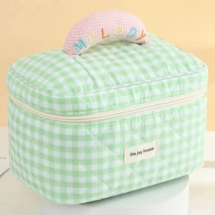 Bolso grande de algodón para mujer, organizador de maquillaje portátil de viaje, bolsa de almacenamiento para maquillaje y cosméticos - 1