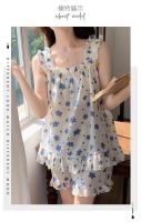 Ropa de dormir acolchada para mujer, camisola, pantalones cortos, conjunto de verano, ropa de dormitorio Floral de alto valor para chica dulce - details 1