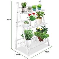 3 Niveles, Soporte Plegable para Plantas Escalera para Flores de Estantería para Plantas en Bambú Decorativo para Macetas para Jardín Terraza Balcón 70 x 40 x 96 cm - details 6