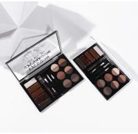 Juego de polvos para cejas, 12 colores de polvo para cejas, 4 plantillas para cejas, pincel y lápiz para cejas, voluminizador de gel - details 6
