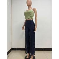 Moda femenina New -End Color sólido Pierna ancha con lentejuelas drapeadas Pantalones casuales para mujer - details 77
