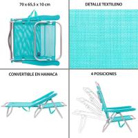 Pack 2 Sillas Playa Plegables |   Ligera Portátil |   Baja y Reclinable de 4 Posiciones |   para Camping, Piscina, Terraza o Jardín Azul - details 9