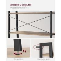Estantería de 5 Niveles, Librería Industrial, Fácil de Montar, para Salón, Dormitorio, Cocina, Marrón Rústico y Negro LLS45X - details 35
