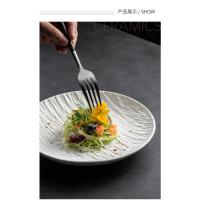 Plato de arena movediza Patrón de roca Plato de comida occidental Plato de filete Plato plano, plato de sentido creativo de alta gama Plato de comida Plato de sopa Hogar redondo - details 3
