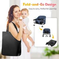 Mesa para Bebé, Trona Portátil Plegable con Arnés de Seguridad, Asiento Enganchable infantil con Bolsa de Transporte para Casa y Viajes (Azul) - details 5