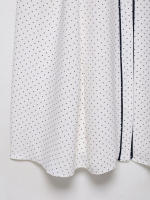 TRAFZA-vestido camisero Retro decorativo para mujer, elegante, de lunares, a la moda, sin mangas, con solapa, de un solo pecho, con cinturón, línea brillante - details 6