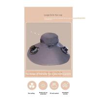 B48B-Sombrero de pescador con protección solar, ventilador para acampar al aire libre, senderismo, pesca, gorra de carga solar portátil con dos ventiladores - details 2